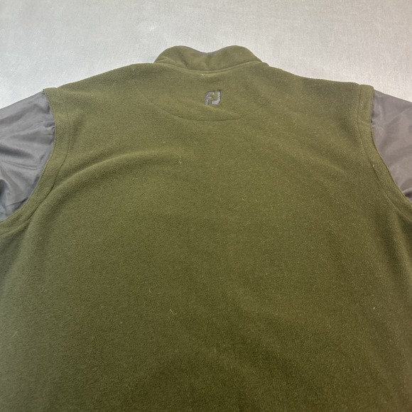 FootJoy Men's L‎ Green Long Sleeve Zip Up Jacket Gray Sleeves - Picture 12 of 14